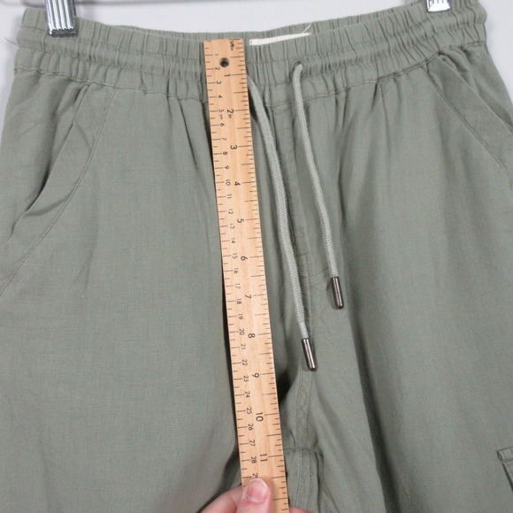 Pact Womens Cargo Pants Wide Leg Pull On Organic Cotton Hemp Green Size S Tie - Picture 10 of 11